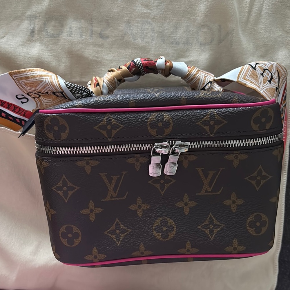Louis Vuitton Brown and Pink Monogram Toiletry Bag